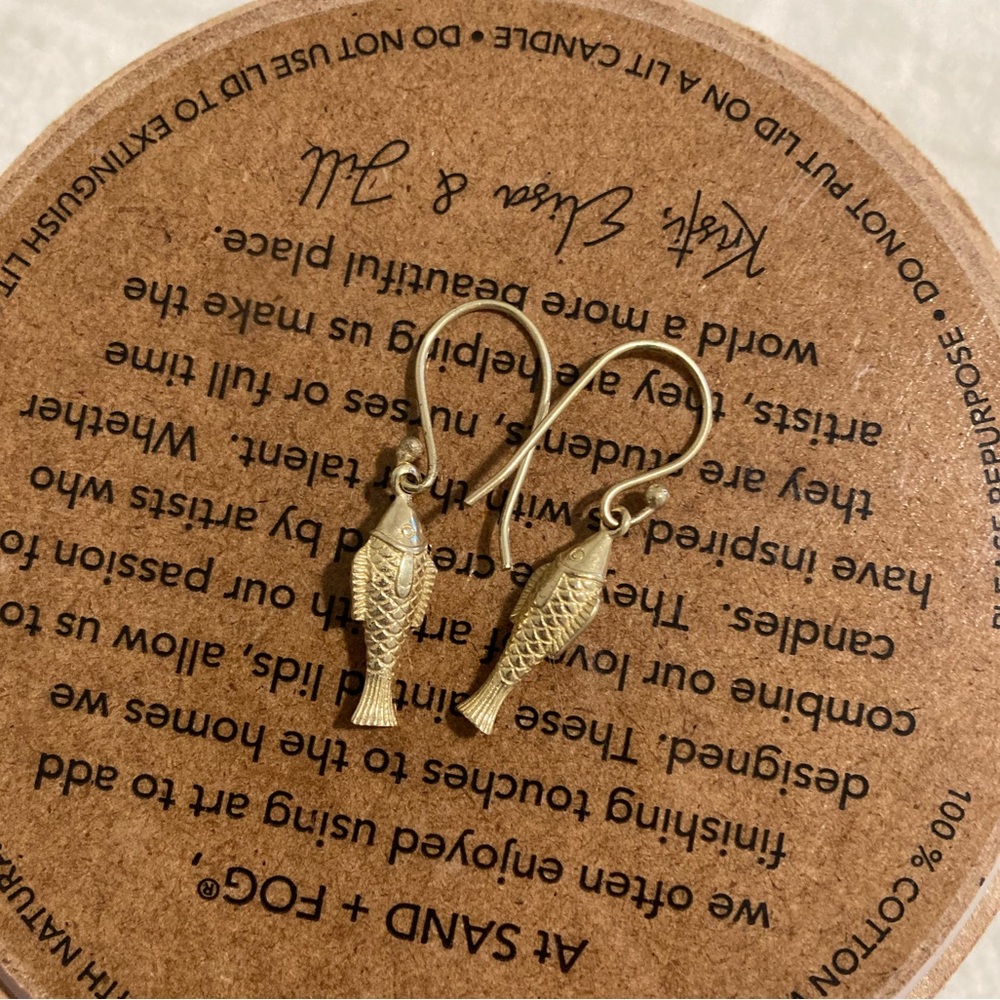Gold Fish Hook Earrings